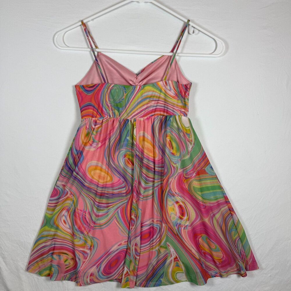 Nova Kids Girls Size 8 Colorful Marble Swirl Print Sundress - Picture 2 of 6